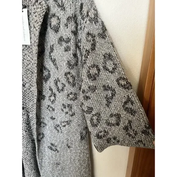 Cupcakes and Cashmere Animal Print Cardigan Size XS Gray NWT Anthropologie - Picture 5 of 9